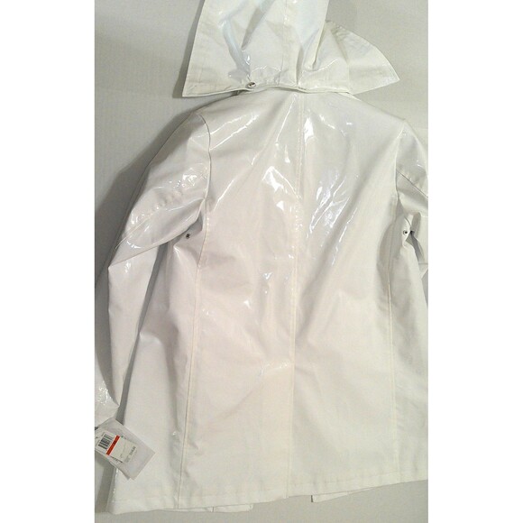 New NWT $375 Jane Post Iconic Princess Slicker Rain Coat Hood Women XS White - Picture 9 of 9